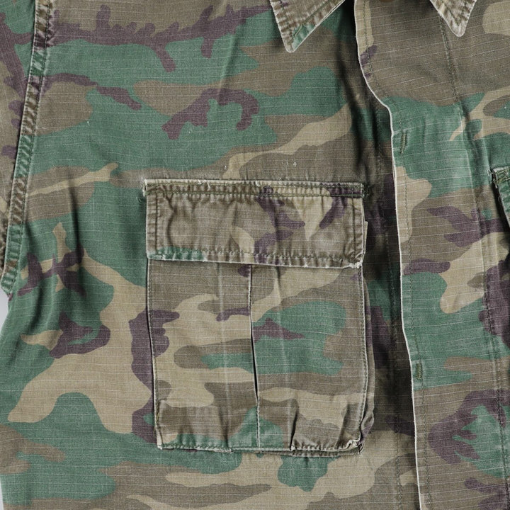 80'S US Military Genuine Camouflage Pattern Woodland Camo Military BDU Jacket Made in USA MEDIUM-REGULAR Men's M equivalent Vintage /eaa475137