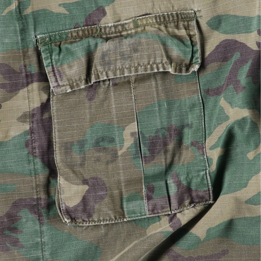 80'S US Military Genuine Camouflage Pattern Woodland Camo Military BDU Jacket Made in USA MEDIUM-REGULAR Men's M equivalent Vintage /eaa475137