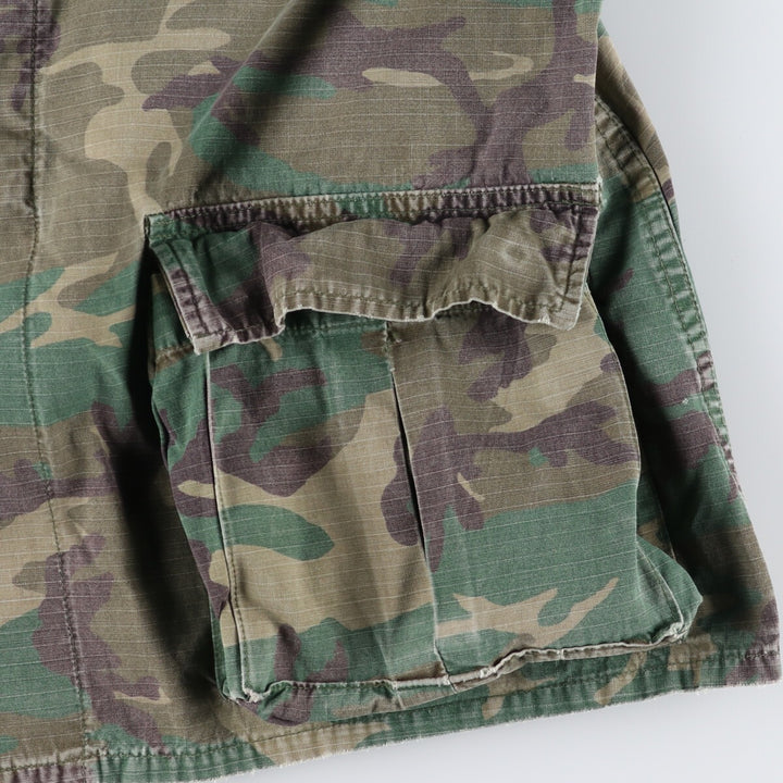 80'S US Military Genuine Camouflage Pattern Woodland Camo Military BDU Jacket Made in USA MEDIUM-REGULAR Men's M equivalent Vintage /eaa475137