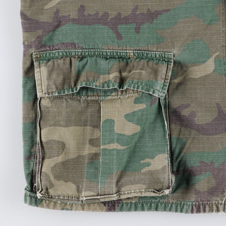 80'S US Military Genuine Camouflage Pattern Woodland Camo Military BDU Jacket Made in USA MEDIUM-REGULAR Men's M equivalent Vintage /eaa475137