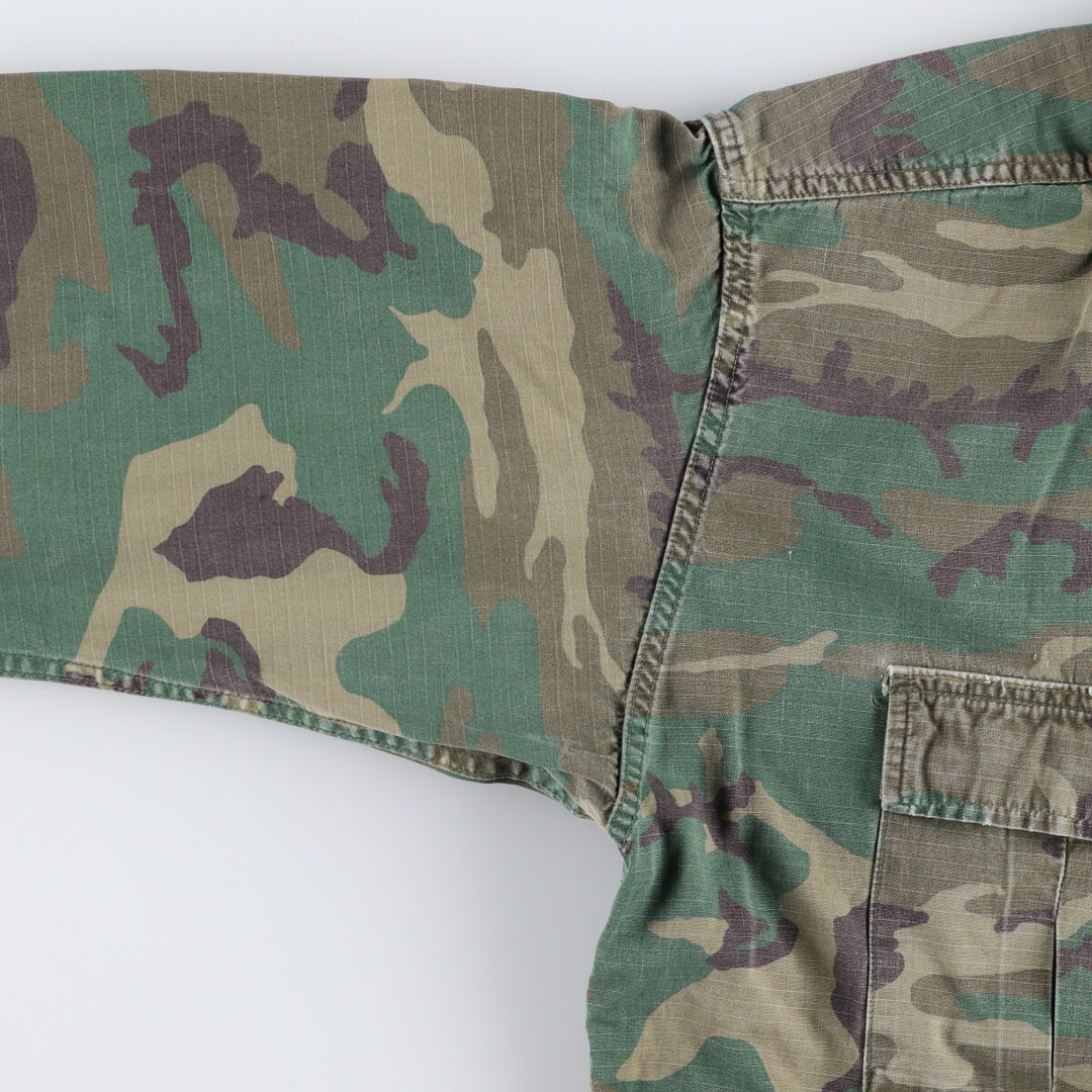 80'S US Military Genuine Camouflage Pattern Woodland Camo Military BDU Jacket Made in USA MEDIUM-REGULAR Men's M equivalent Vintage /eaa475137