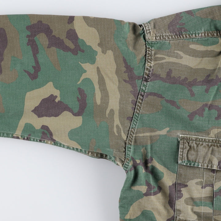 80'S US Military Genuine Camouflage Pattern Woodland Camo Military BDU Jacket Made in USA MEDIUM-REGULAR Men's M equivalent Vintage /eaa475137