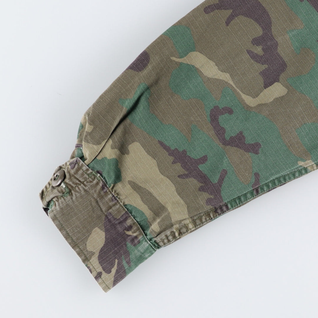 80'S US Military Genuine Camouflage Pattern Woodland Camo Military BDU Jacket Made in USA MEDIUM-REGULAR Men's M equivalent Vintage /eaa475137