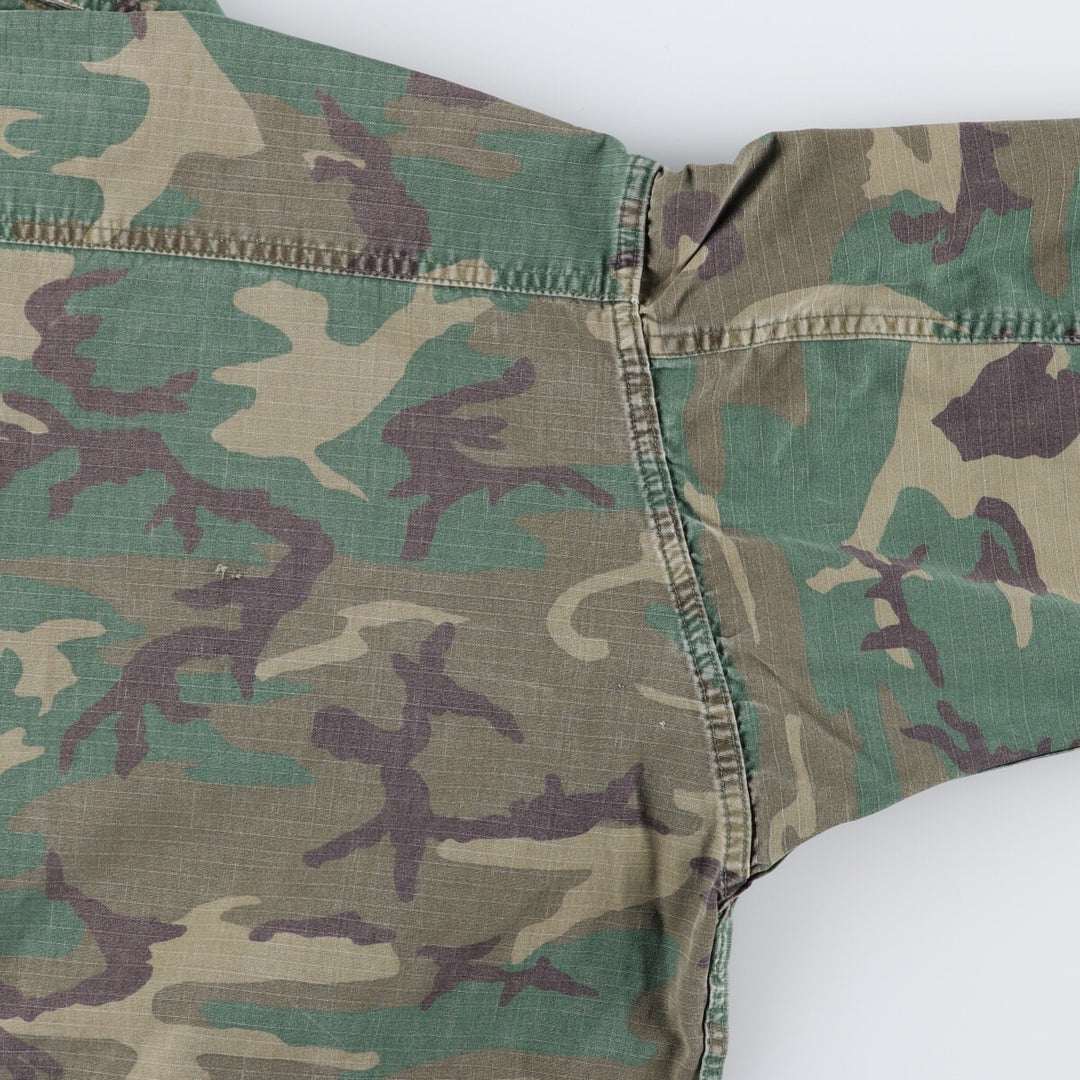 80'S US Military Genuine Camouflage Pattern Woodland Camo Military BDU Jacket Made in USA MEDIUM-REGULAR Men's M equivalent Vintage /eaa475137