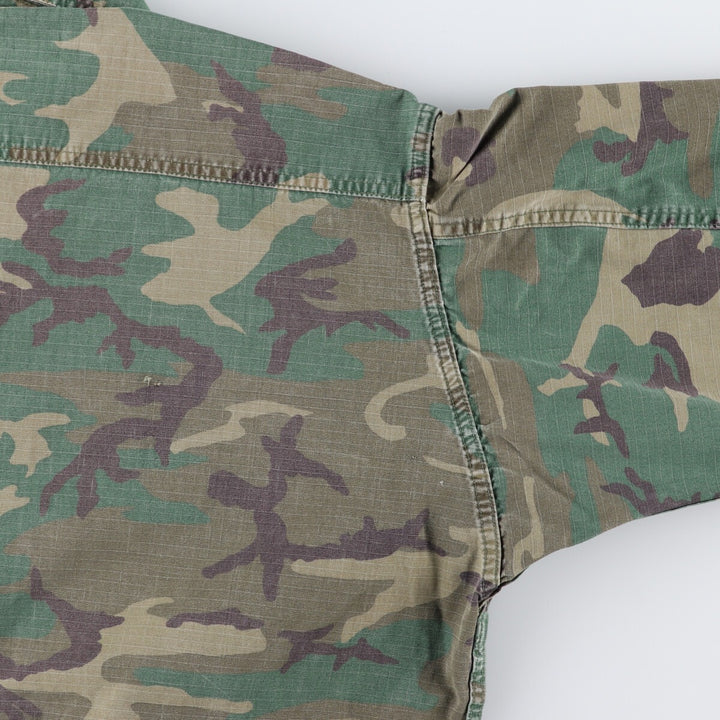 80'S US Military Genuine Camouflage Pattern Woodland Camo Military BDU Jacket Made in USA MEDIUM-REGULAR Men's M equivalent Vintage /eaa475137