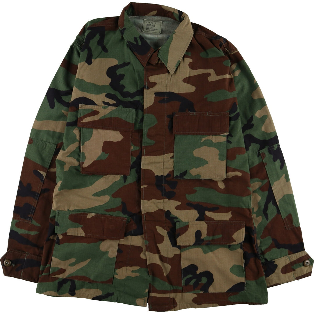 00'S US military genuine camouflage pattern woodland camo ripstop BDU military jacket made in USA men's size M /eaa475138