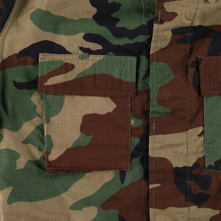 00'S US military genuine camouflage pattern woodland camo ripstop BDU military jacket made in USA men's size M /eaa475138
