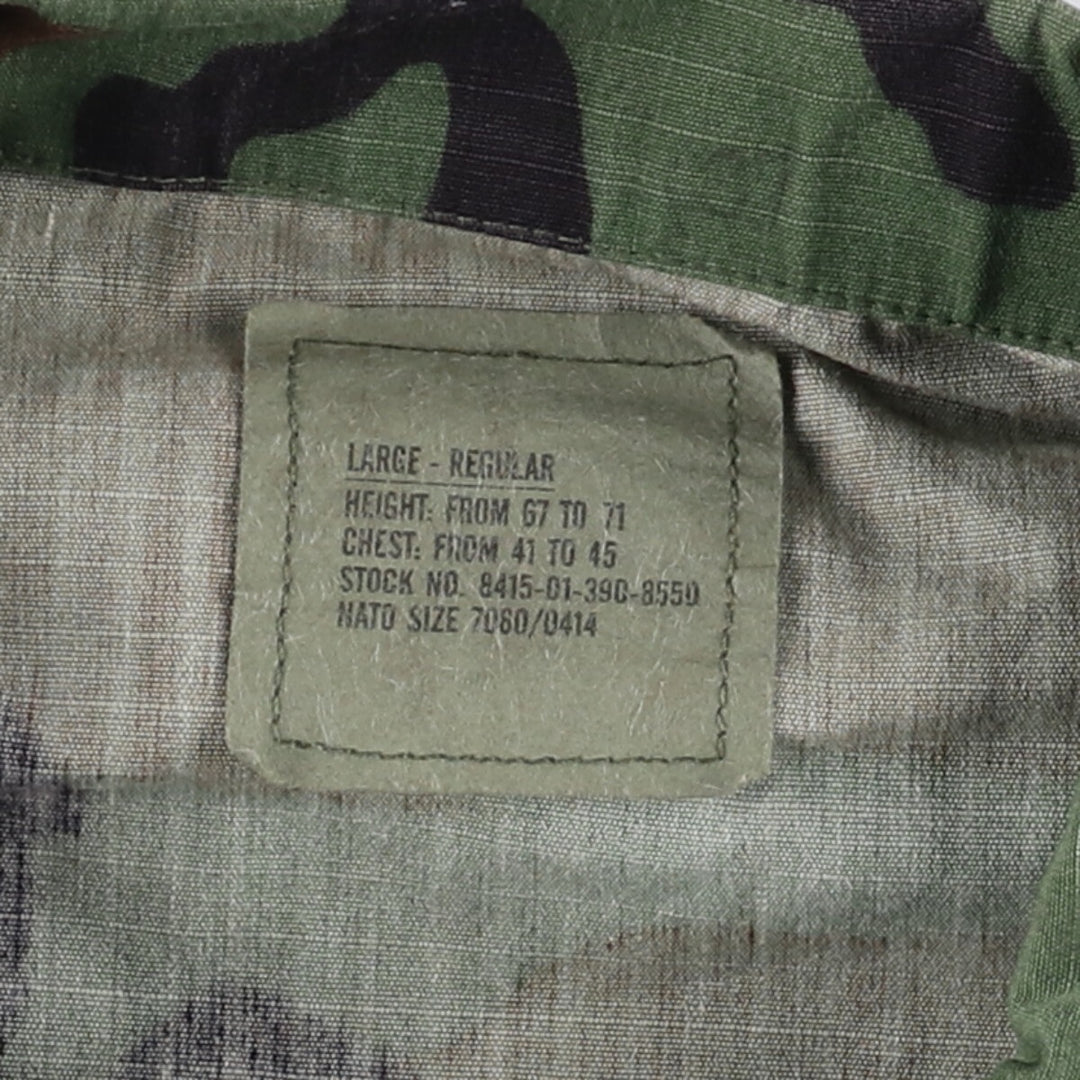 90'S US Military Camouflage Pattern Woodland Camo Ripstop Military BDU Jacket Made in USA Men's L Size Vintage /eaa475139