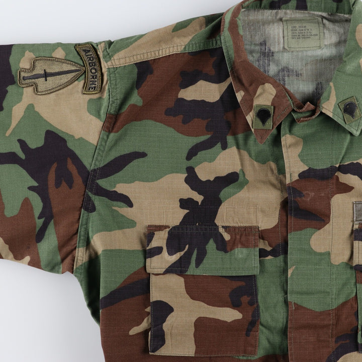 90'S US Military Camouflage Pattern Woodland Camo Ripstop Military BDU Jacket Made in USA Men's L Size Vintage /eaa475139