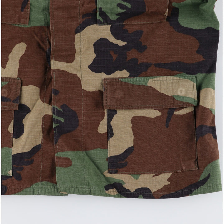 90'S US Military Camouflage Pattern Woodland Camo Ripstop Military BDU Jacket Made in USA Men's L Size Vintage /eaa475139
