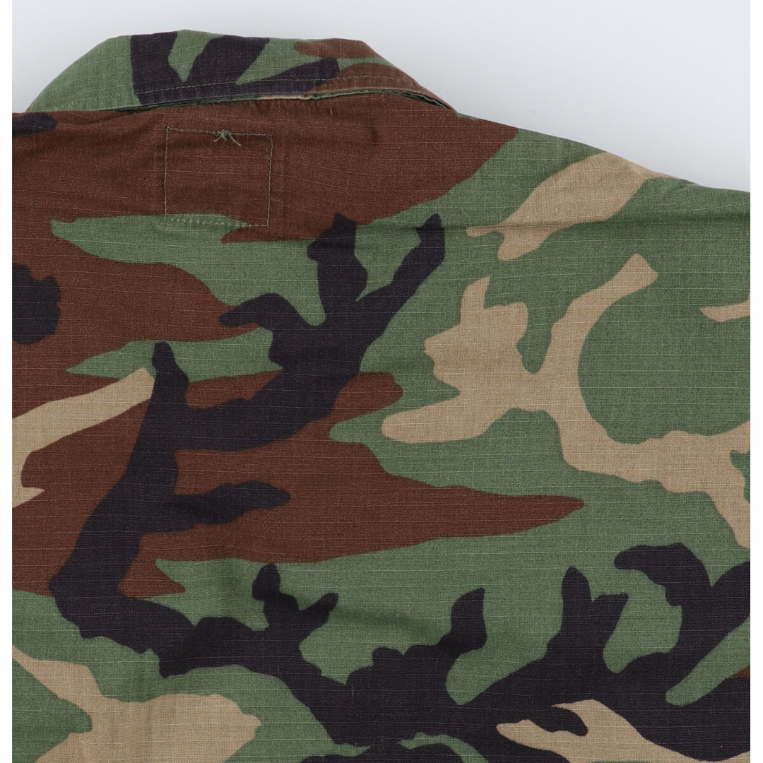 90'S US Military Camouflage Pattern Woodland Camo Ripstop Military BDU Jacket Made in USA Men's L Size Vintage /eaa475139