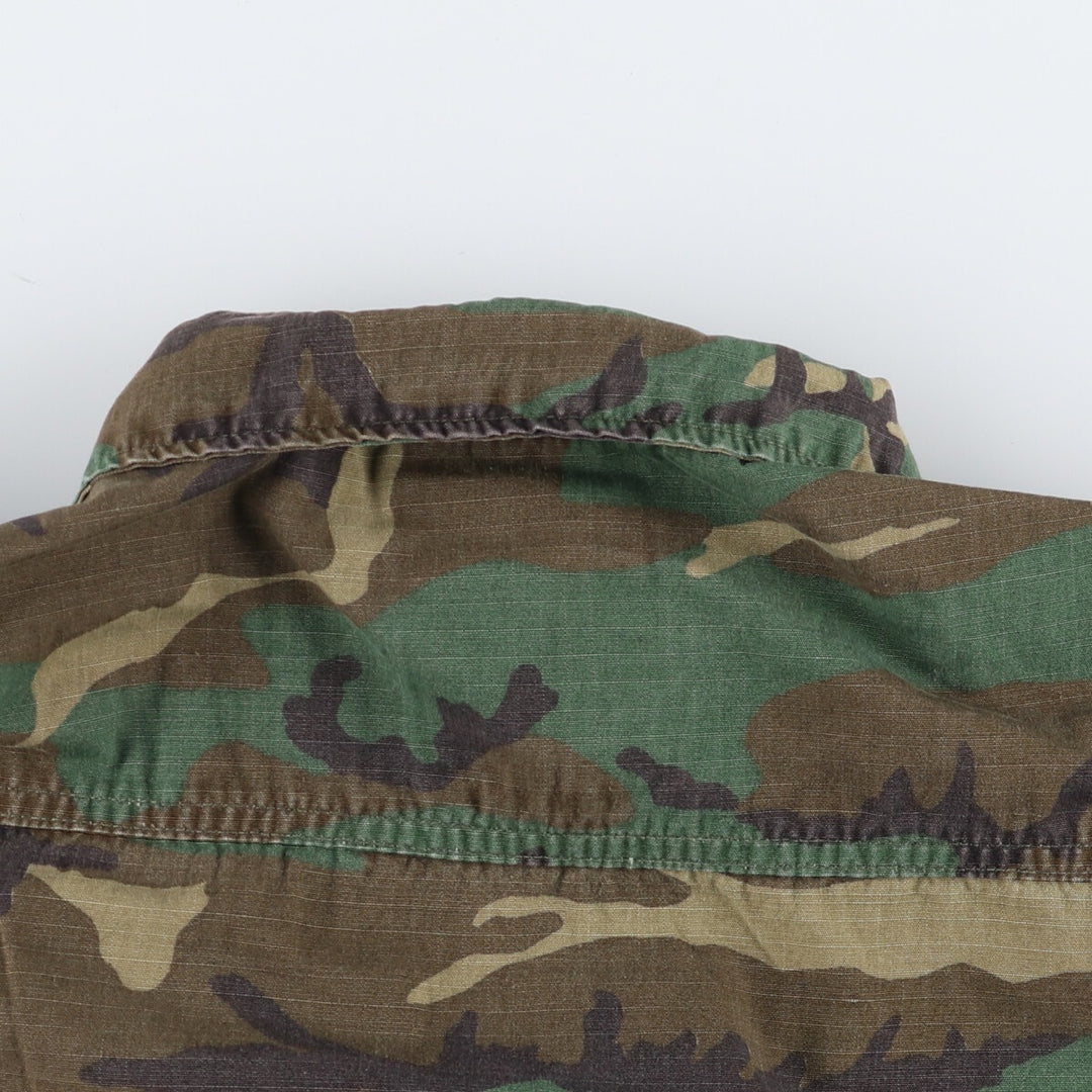 80'S US military genuine camouflage pattern woodland camo military BDU jacket made in USA SMALL-SHORT men's size S vintage /eaa475141