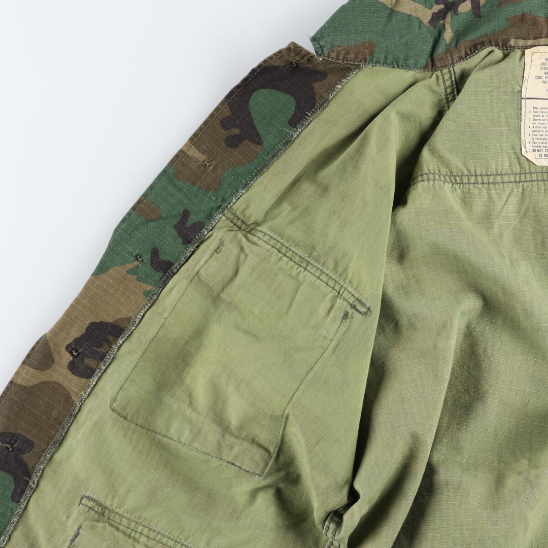 80'S US military genuine camouflage pattern woodland camo military BDU jacket made in USA SMALL-SHORT men's size S vintage /eaa475141