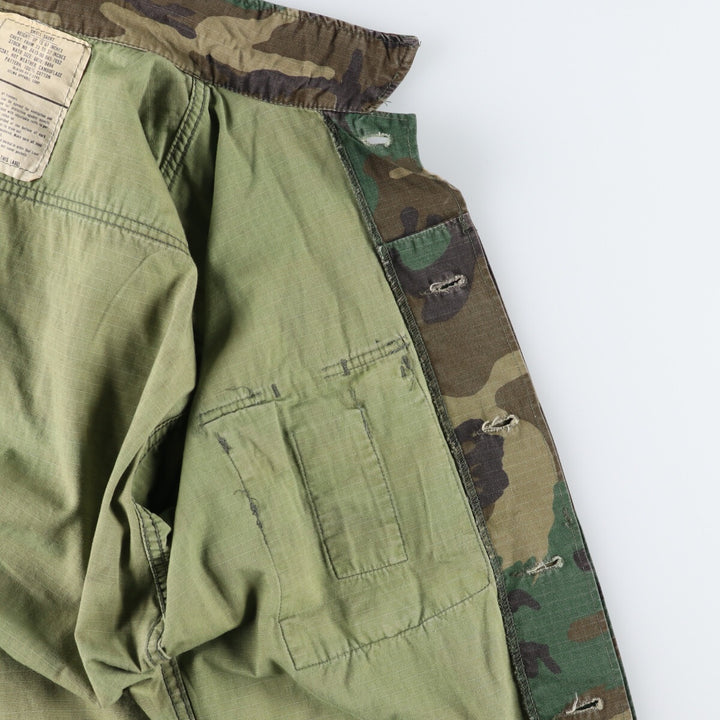 80'S US military genuine camouflage pattern woodland camo military BDU jacket made in USA SMALL-SHORT men's size S vintage /eaa475141
