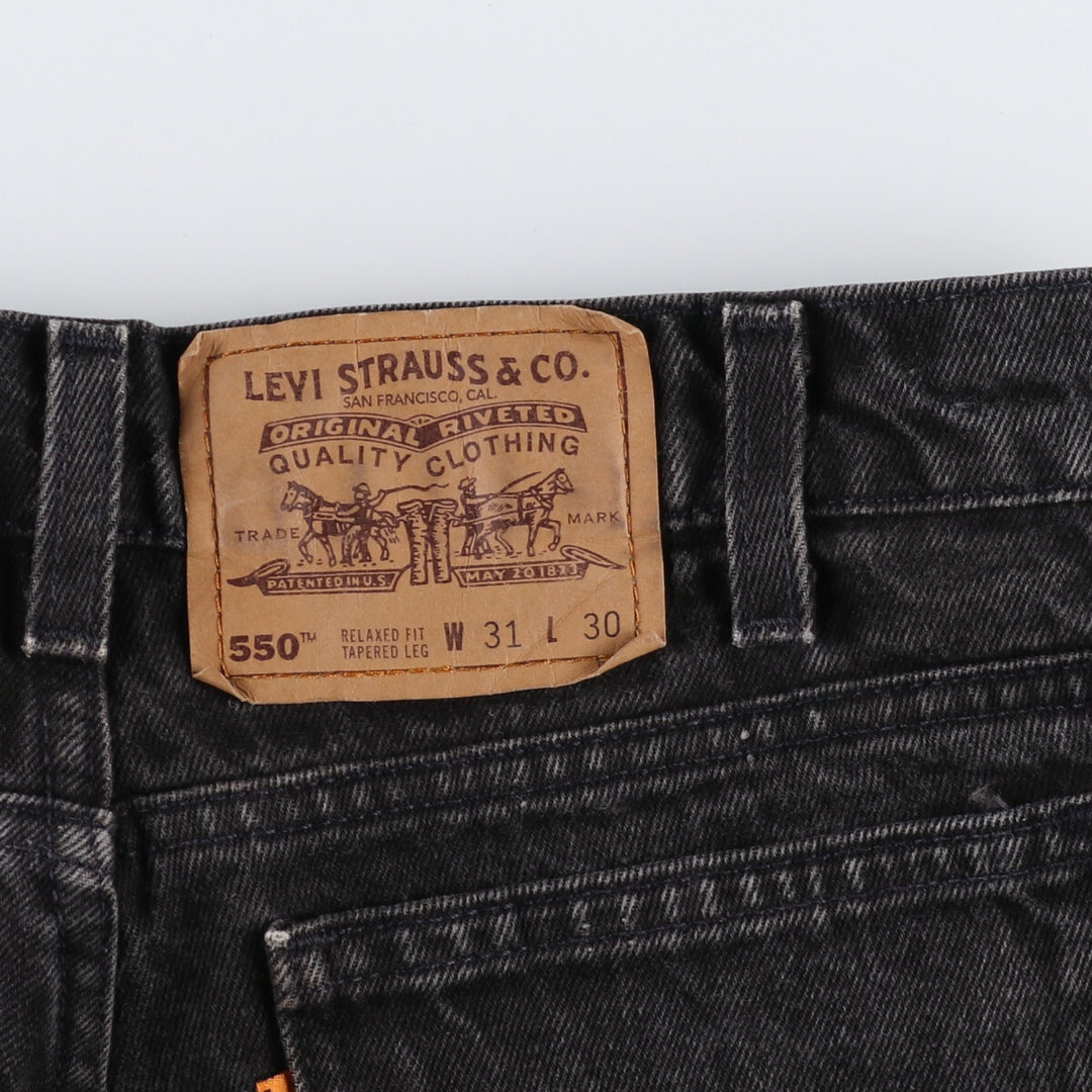 90'S Levi's 550 Relaxed Fit Tapered Leg Black Denim Tapered Denim Pants Men's W31 / eaa475201