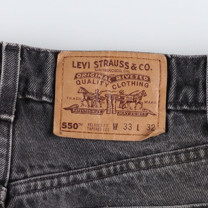 90'S Levi's 550 Relaxed Fit Tapered Leg Black Denim Tapered Denim Pants Men's W32 equivalent / eaa475202