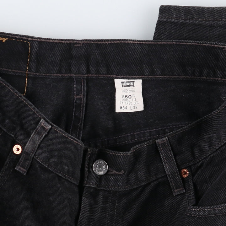 00'S Levi's 560 LOOSE FIT TAPERED LEG Black denim tapered denim pants for men size w34 / eaa475207