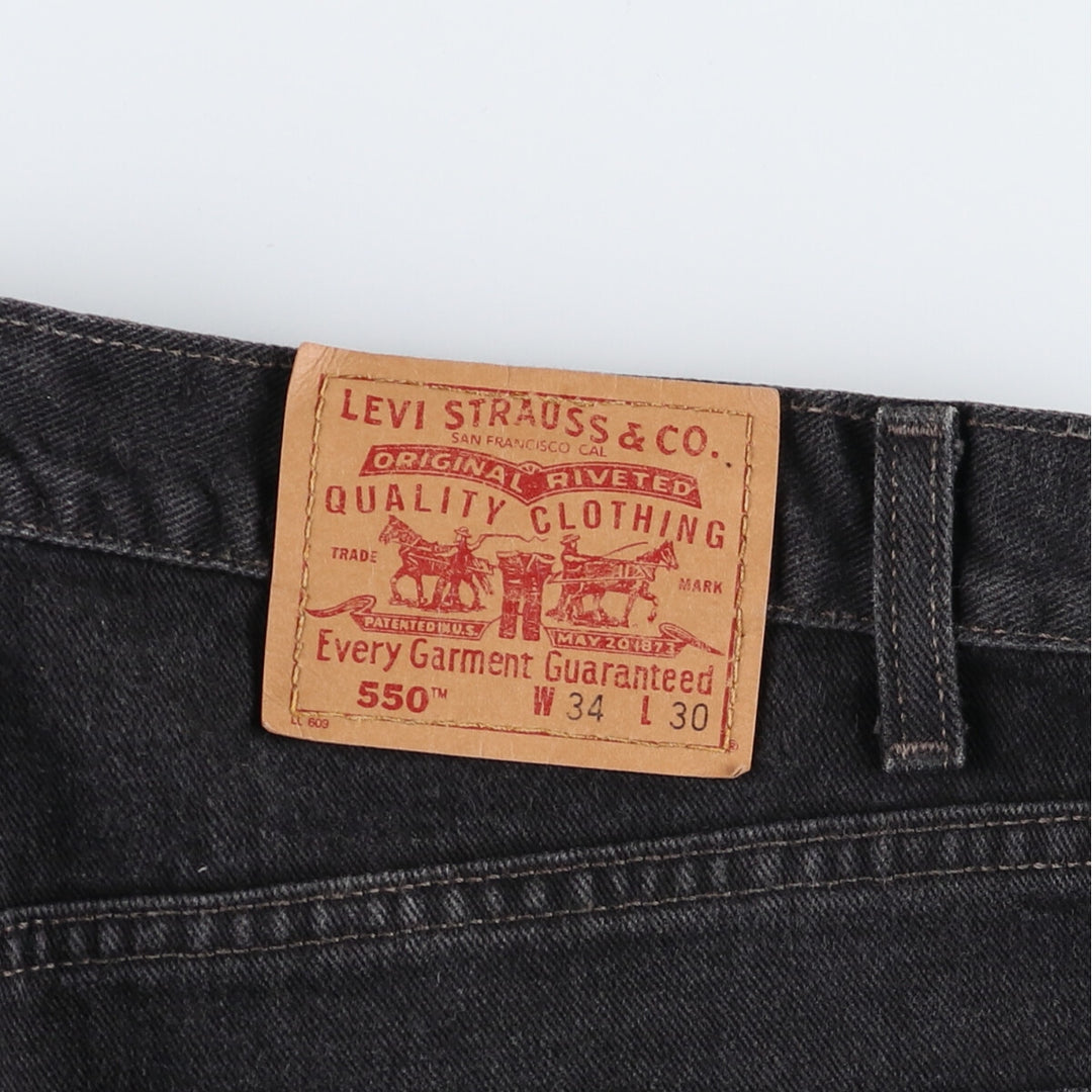 00'S Levi's 550 Relaxed Fit Black Denim Tapered Denim Pants Men's W34 / eaa475208