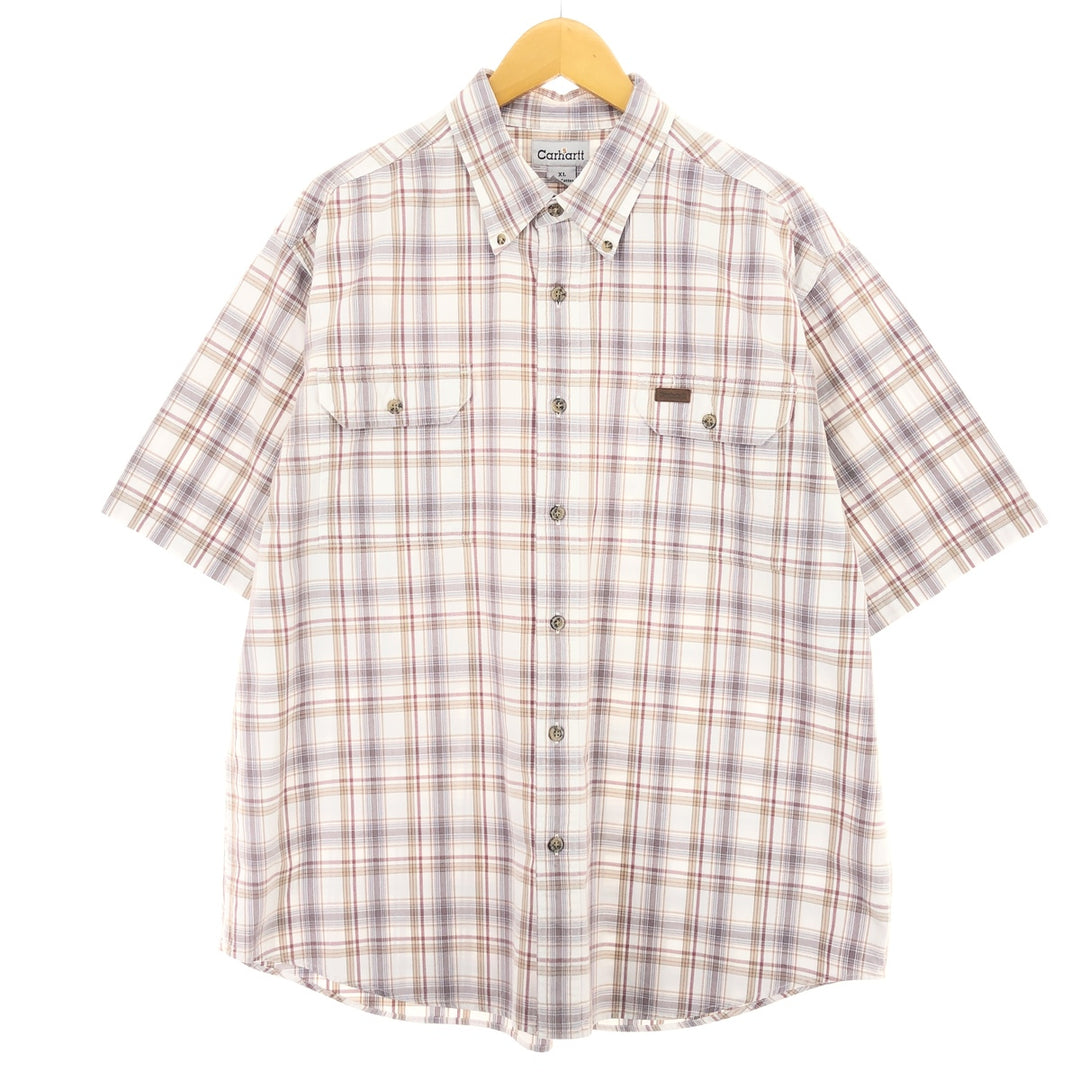 Carhartt short sleeve button down check shirt men's XL size /eaa475275