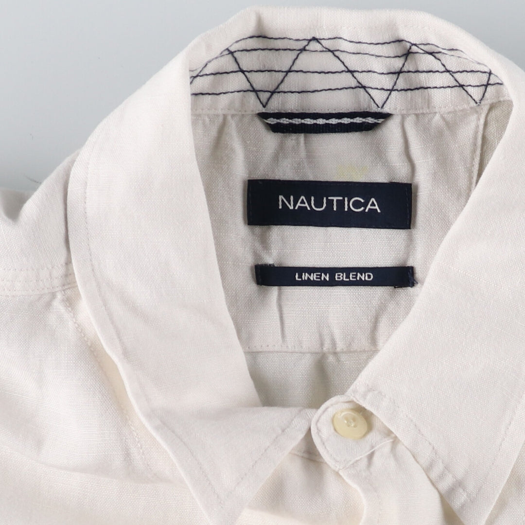 NAUTICA Short Sleeve Linen x Rayon Shirt Box Shirt Men's XL Size /eaa475287