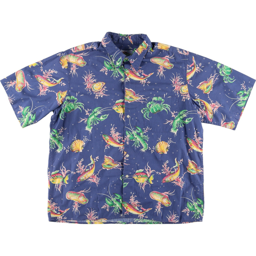 80'S Reyn Spooner Diamond Head Tag Fish Pattern Hawaiian Aloha Shirt Men's Size L Vintage /eaa475374