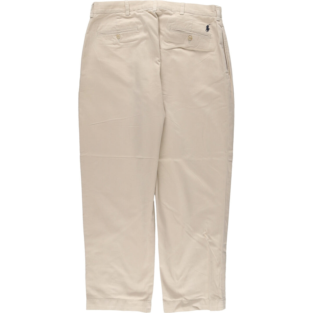 Ralph Lauren POLO by Ralph Lauren Two-pleat Chino Pants for Men, W37 cotton Beige type Vintage Second Hand