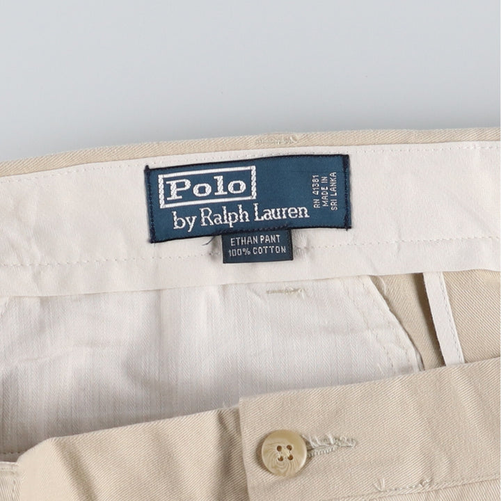 Ralph Lauren POLO by Ralph Lauren Two-pleat Chino Pants for Men, W37 cotton Beige type Vintage Second Hand