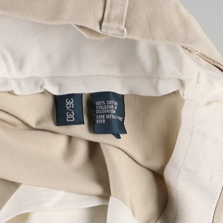 Ralph Lauren POLO by Ralph Lauren Two-pleat Chino Pants for Men, W37 cotton Beige type Vintage Second Hand