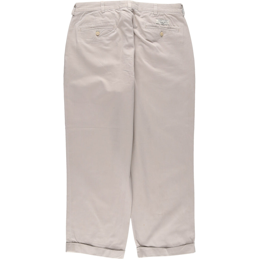 Ralph Lauren POLO by Ralph Lauren Two-pleat Chino Pants for Men, W35 cotton Beige type Vintage Second Hand