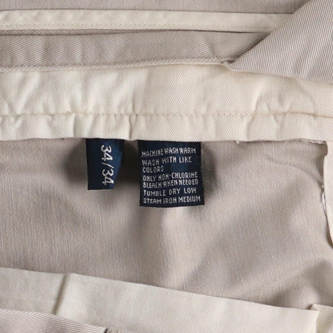 Ralph Lauren POLO by Ralph Lauren Two-pleat Chino Pants for Men, W35 cotton Beige type Vintage Second Hand