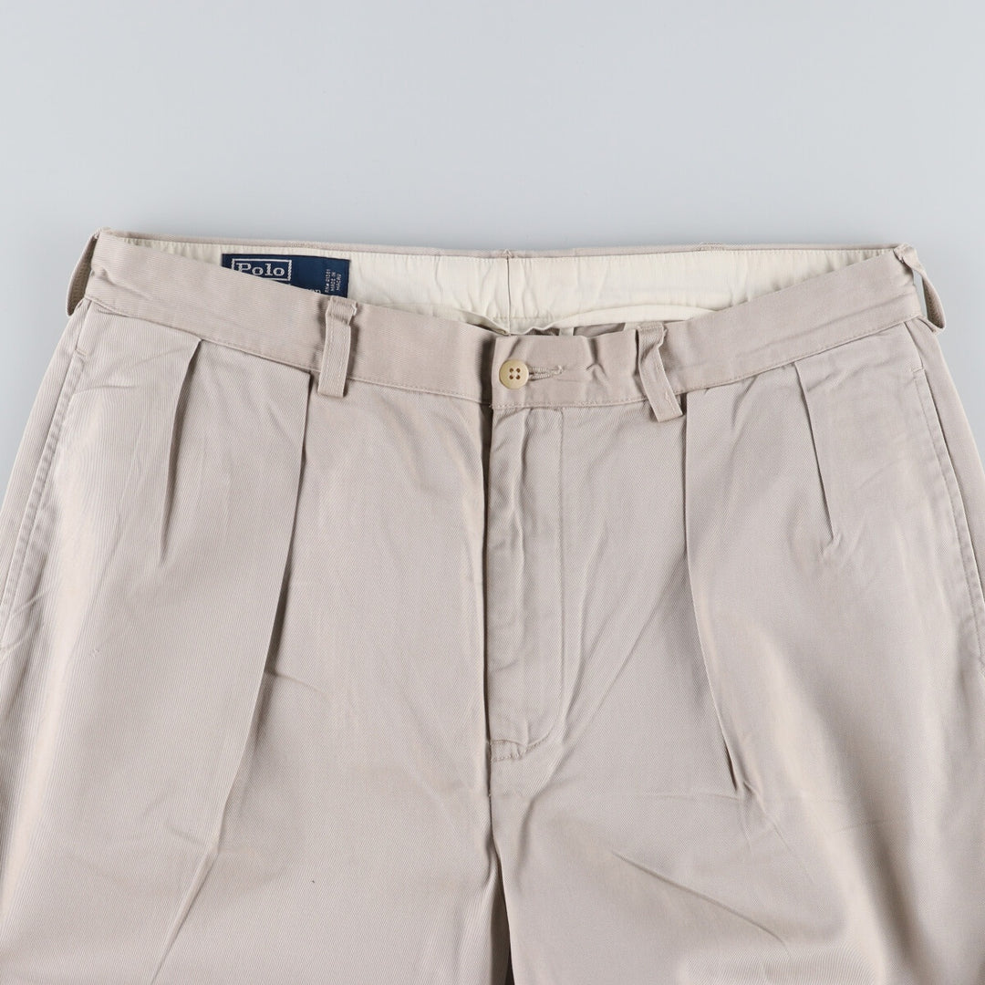 Ralph Lauren POLO by Ralph Lauren Two-pleat Chino Pants for Men, W35 cotton Beige type Vintage Second Hand