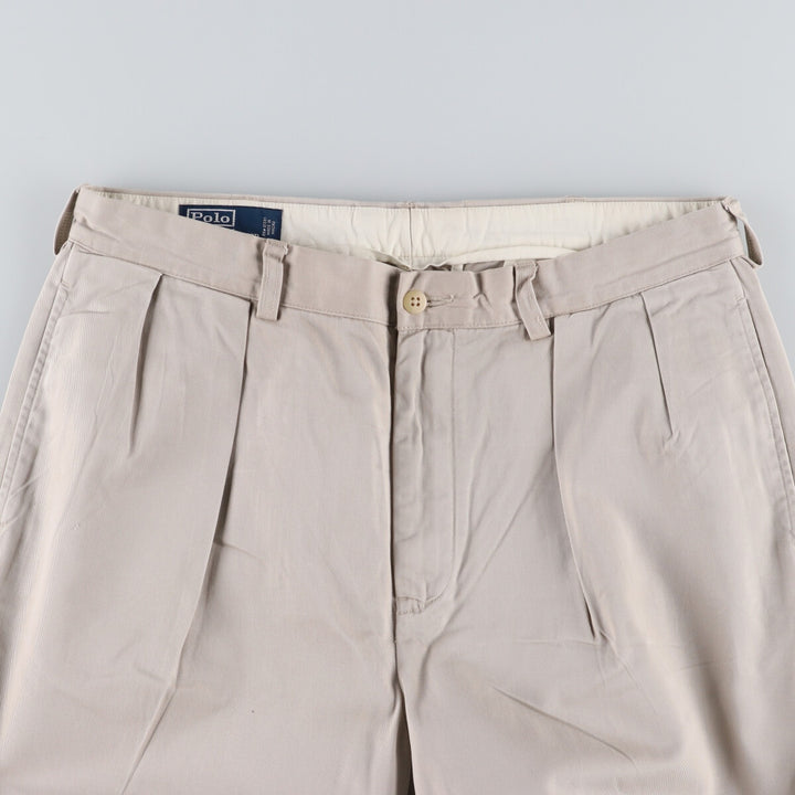 Ralph Lauren POLO by Ralph Lauren Two-pleat Chino Pants for Men, W35 cotton Beige type Vintage Second Hand