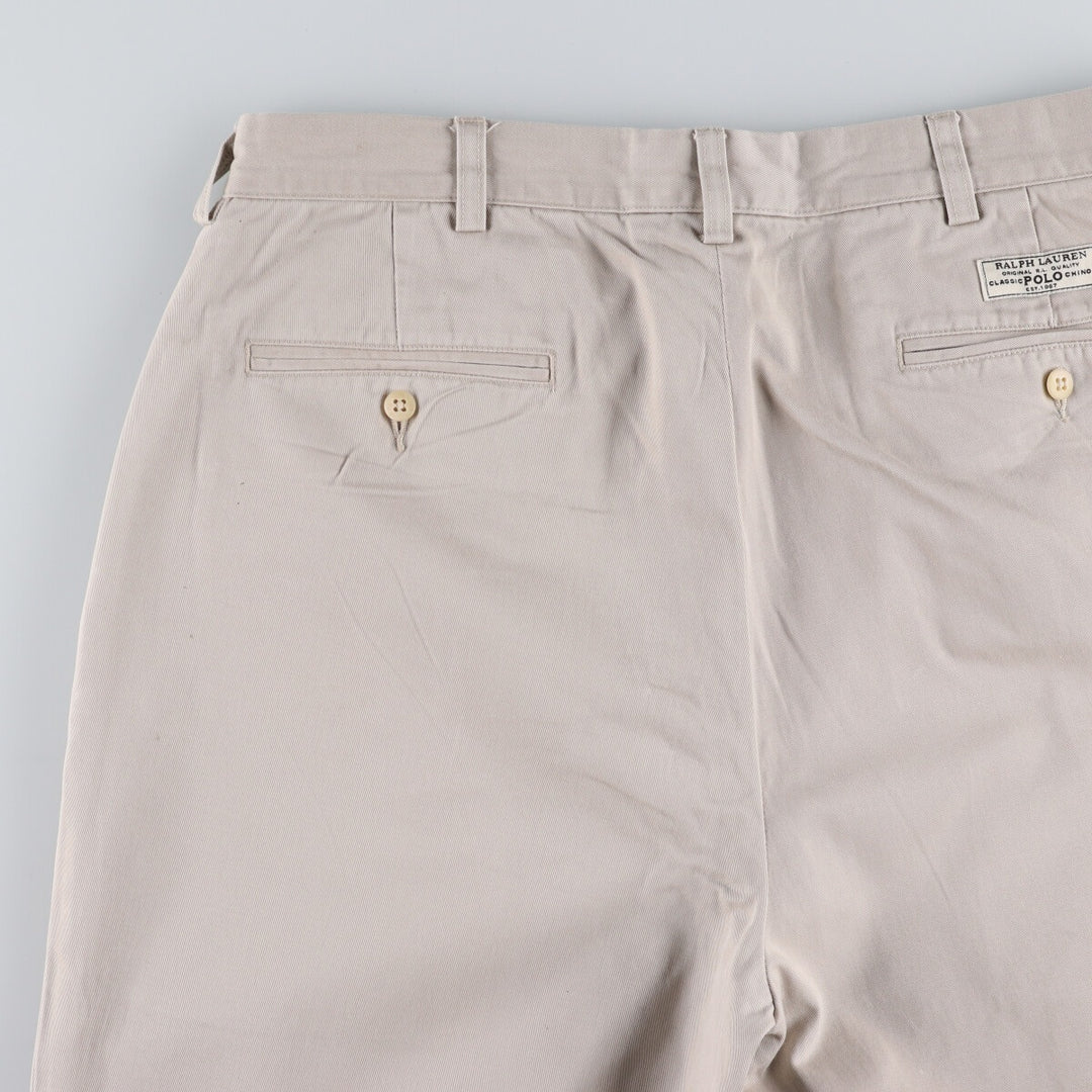 Ralph Lauren POLO by Ralph Lauren Two-pleat Chino Pants for Men, W35 cotton Beige type Vintage Second Hand