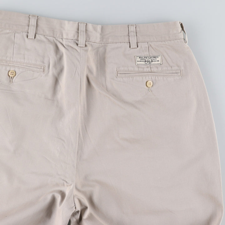 Ralph Lauren POLO by Ralph Lauren Two-pleat Chino Pants for Men, W35 cotton Beige type Vintage Second Hand