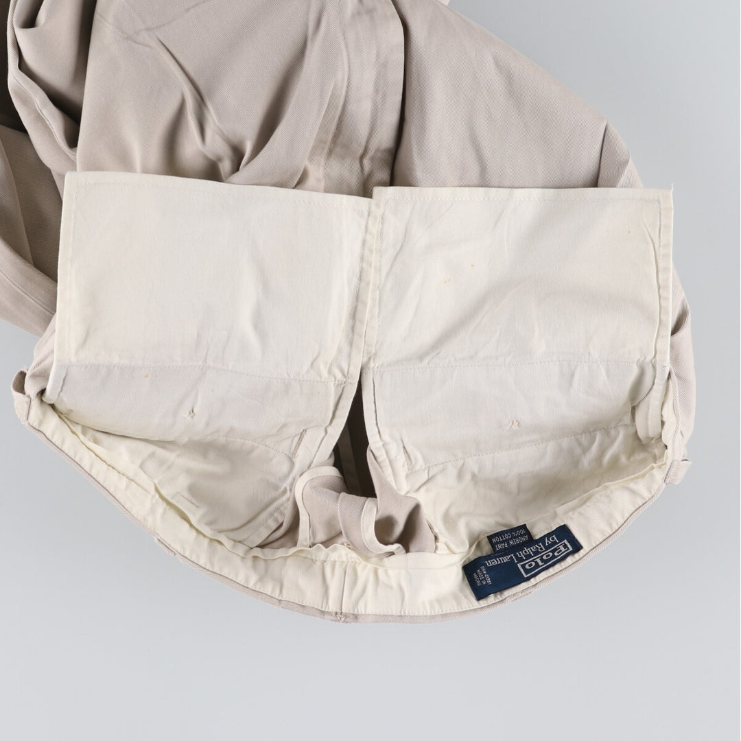 Ralph Lauren POLO by Ralph Lauren Two-pleat Chino Pants for Men, W35 cotton Beige type Vintage Second Hand