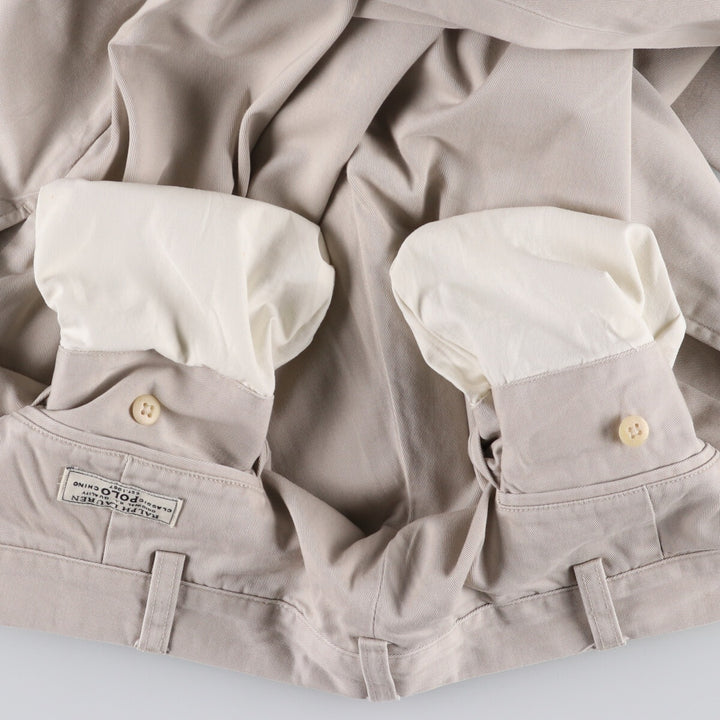 Ralph Lauren POLO by Ralph Lauren Two-pleat Chino Pants for Men, W35 cotton Beige type Vintage Second Hand