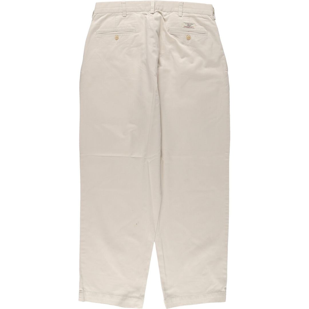 Ralph Lauren POLO by Ralph Lauren Two-pleat Chino Pants for Men, W34 equivalent cotton Beige type Vintage Second Hand