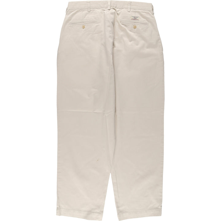 Ralph Lauren POLO by Ralph Lauren Two-pleat Chino Pants for Men, W34 equivalent cotton Beige type Vintage Second Hand