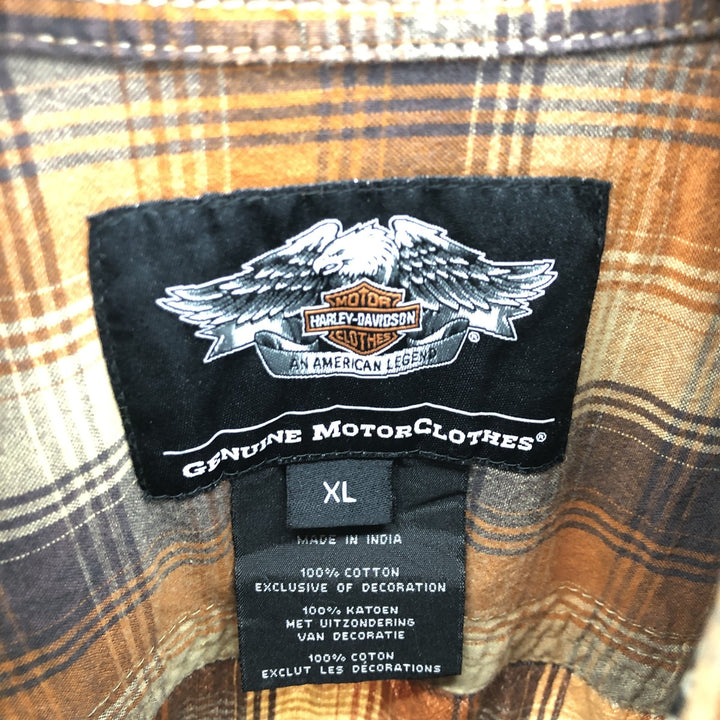 Harley-Davidson Check Pattern Cut-off Vest Men's XL / eaa475467