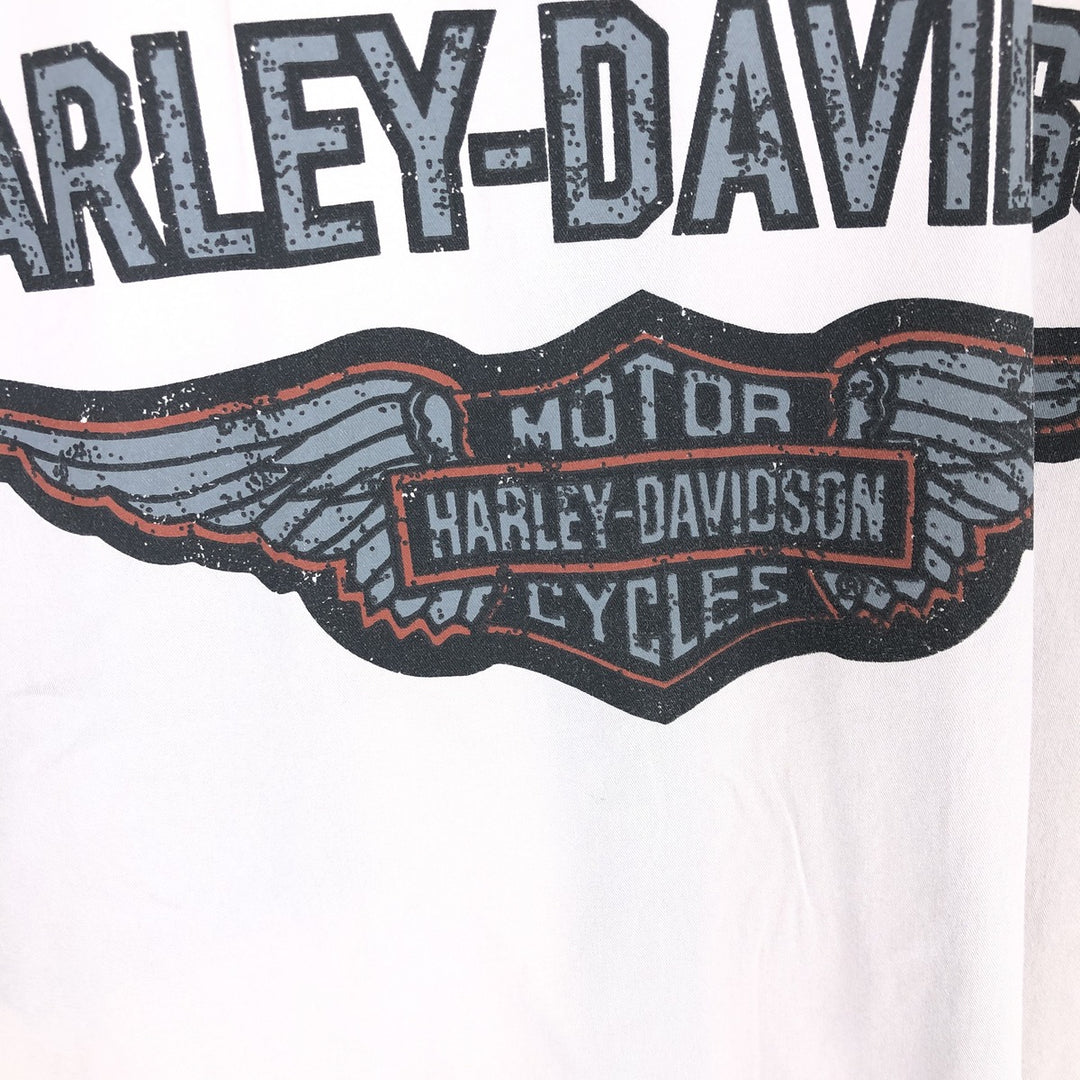 Harley-Davidson Back Print Short Sleeve Work Shirt Men's L /eaa475512