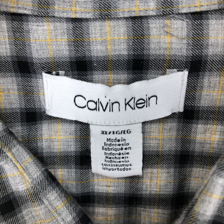 Calvin Klein Long Sleeve Cotton Check Shirt Men's XL /eaa475531