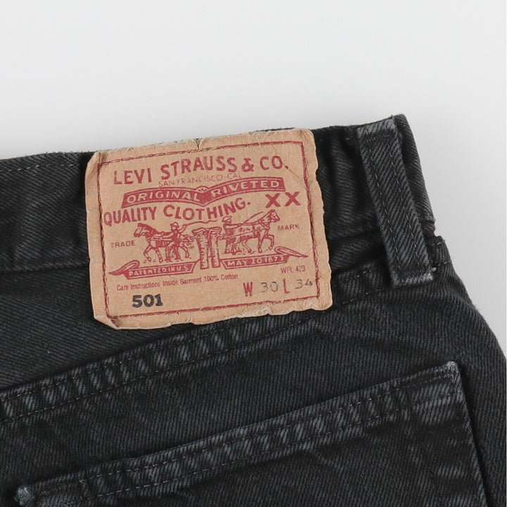 90'S Levi's 501 Black Denim Straight Denim Pants Made in England Men's W30 Vintage / eaa475623