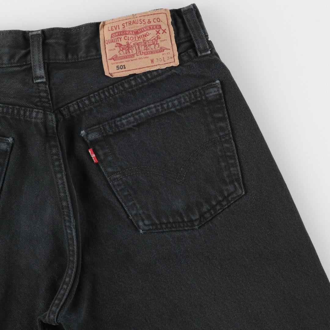 90'S Levi's 501 Black Denim Straight Denim Pants Made in England Men's W30 Vintage / eaa475623