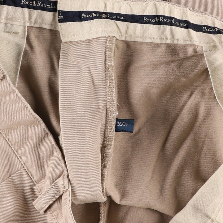 Ralph Lauren POLO RALPH LAUREN Two-pleat chino pants for men, size W36 cotton Beige type Vintage Second Hand