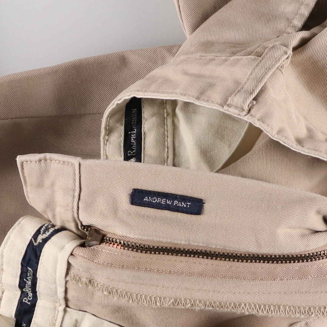 Ralph Lauren POLO RALPH LAUREN Two-pleat chino pants for men, size W36 cotton Beige type Vintage Second Hand
