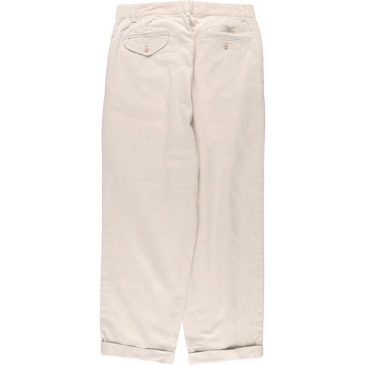 Ralph Lauren POLO by Ralph Lauren HAMMOND PANT, two-pleat chino pants, men's, W33 equivalent cotton Beige type Vintage Second Hand