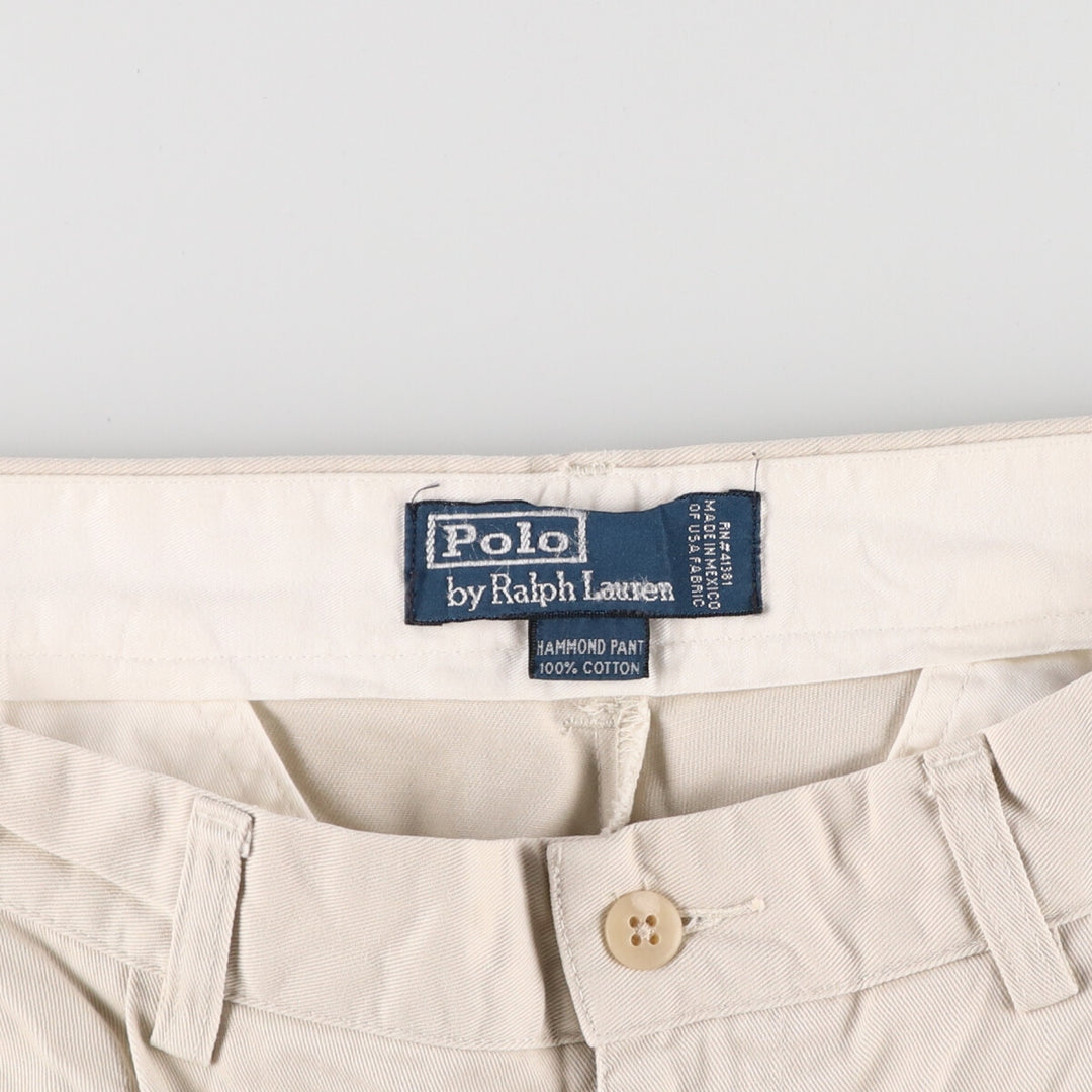 Ralph Lauren POLO by Ralph Lauren HAMMOND PANT, two-pleat chino pants, men's, W33 equivalent cotton Beige type Vintage Second Hand