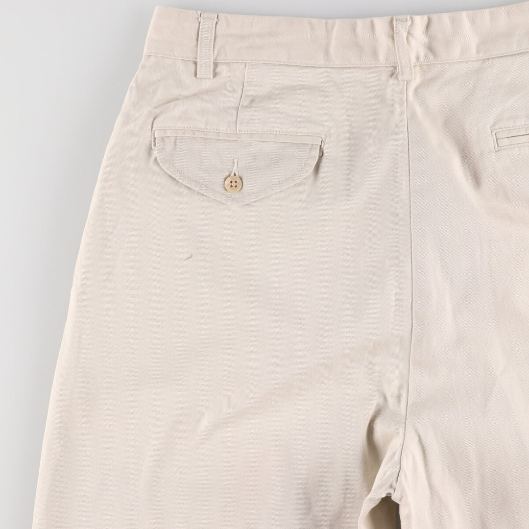 Ralph Lauren POLO by Ralph Lauren HAMMOND PANT, two-pleat chino pants, men's, W33 equivalent cotton Beige type Vintage Second Hand