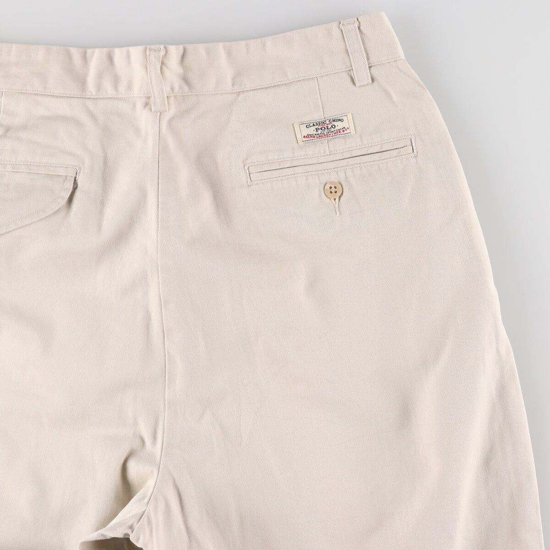 Ralph Lauren POLO by Ralph Lauren HAMMOND PANT, two-pleat chino pants, men's, W33 equivalent cotton Beige type Vintage Second Hand