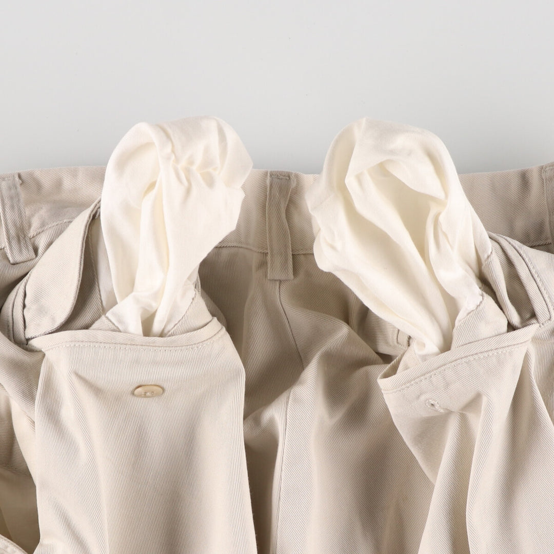 Ralph Lauren POLO by Ralph Lauren HAMMOND PANT, two-pleat chino pants, men's, W33 equivalent cotton Beige type Vintage Second Hand